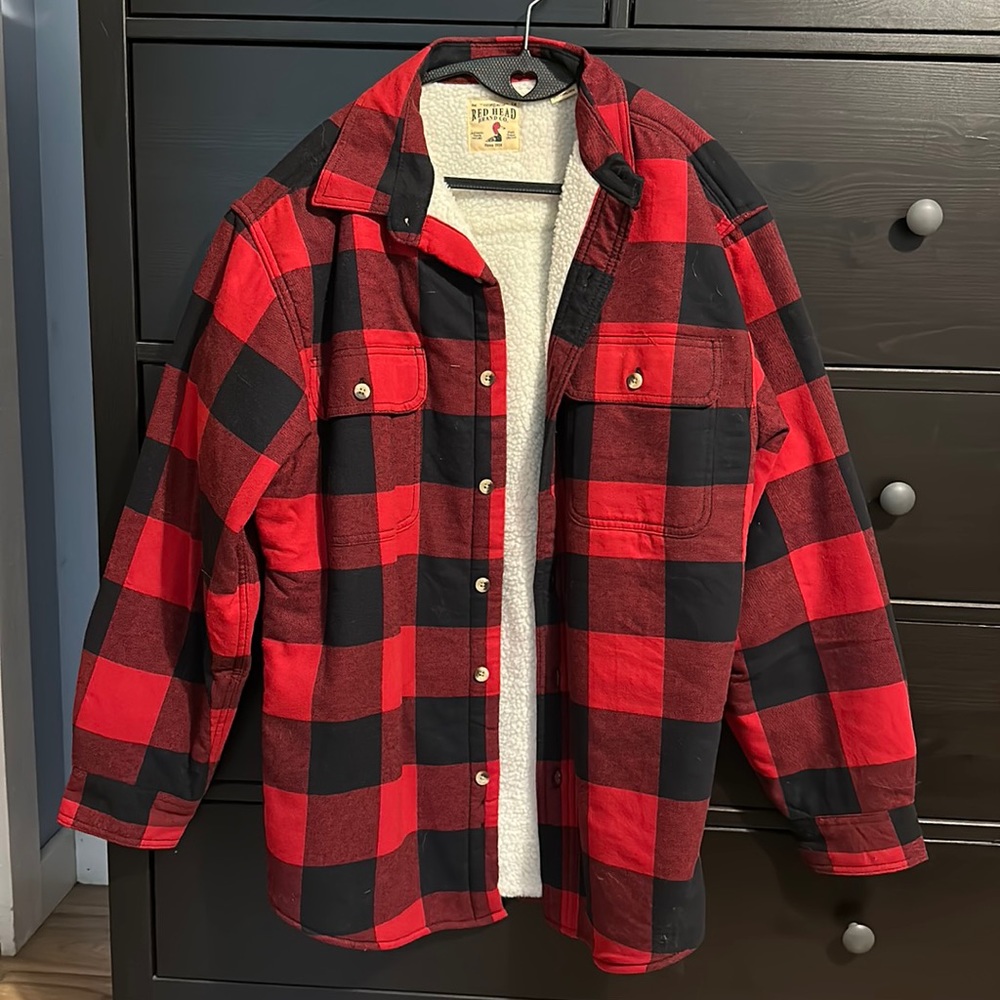 Red Plaid Sherpa Shacket